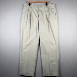 Dockers Recode Refined Pattern Pant Mens 40x32 Relaxed Fit Pleated Cuffed Khaki